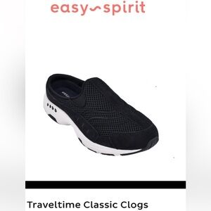 NWT Easy~Spirit Traveltime Classic Clogs, Black/Suede Size: 8.5 NWT